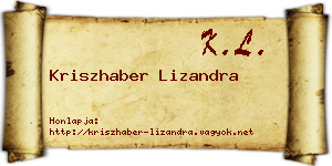 Kriszhaber Lizandra névjegykártya